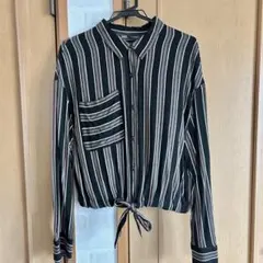 ZARA ブラックストライプ 長袖シャツ