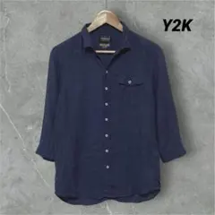 y2k archive NICOLE CLUB FOR MEN 七分　麻シャツ