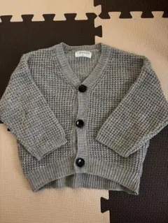 ベビー　グレー ニットカーディガン　90サイズ