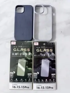 iPhone15 Spigenケース+ガラスフィルム2枚セットスマホのサムネイル
