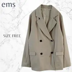イームス きれいめカジュアル 抜け感 トラッド ダブルブレストジャケット フリー