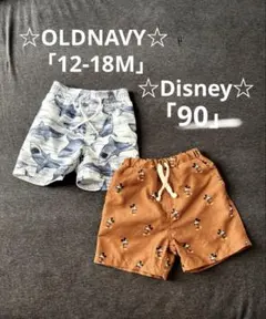 キッズ90サイズ☆OLDNAVY・Disney☆水陸両用水着2枚組ミッキーマウス