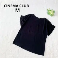 シネマクラブ 袖ギャザーカットソー 半袖Tシャツ プルオーバー 黒 M 無地のサムネイル