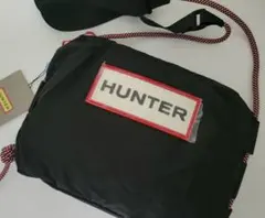未使用　HUNTER　黒 ショルダーバッグ　ブラック　ハンター　斜めがけ