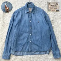 ✨美品✨ ポロラルフローレン 近年モデル デニムシャツ 洗える コットン100%