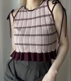 Ameri 美品 MEDI PURIPURI SHORT KNIT TOP - メルカリ