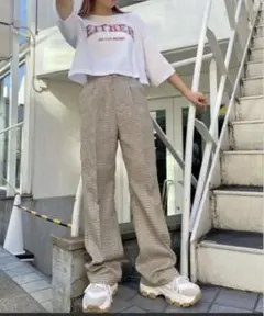 WEGO/センタープレスフレアパンツ