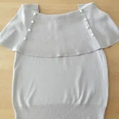 MISCH MASCH ミッシュマッシュ 半袖ニット フリル パールボタン