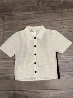 ⭐︎6 (ROKU) ⭐︎メッシュ編みショートスリーブシャツ