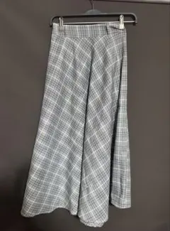 GRL グレー系チェック柄 フレアスカート