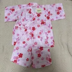 【タグ付き】ホットビスケッツ　ミキハウス　桜柄　甚平　女児　100