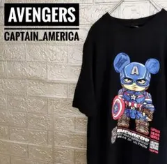 海外製アベンジャーズMARVEL　キャプテンアメリカ古着Tシャツ黒L