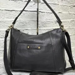 美品✨ダコタ 2way 斜め掛け 本革 黒 ロゴプレート型押し ショルダーバッグのサムネイル