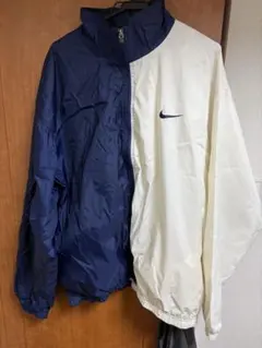 Nike ナイロンジャケット XXL ネイビー/ホワイト　90s 古着