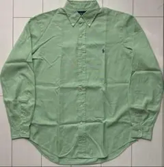 90s POLO ラルフローレン パステル グリーン 緑 BD 長袖 シャツ M