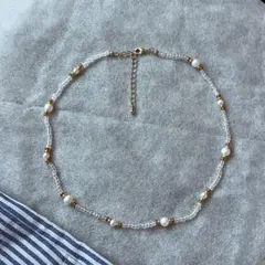 ハンドメイド　ビーズアクセサリー　ネックレス
