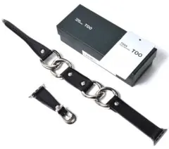 未使用 TOGA TOO トーガ 牛革 リングチェーン ウォッチベルト 45 黒