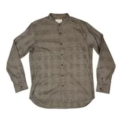 ADAM ET ROPE' グレンチェックバンドカラーシャツ