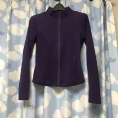 紫 フリースジャケット ハイネック