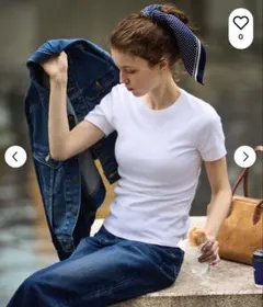 PETIT BATEAU プチバトー クルーネック半袖Tシャツ ホワイト Lのサムネイル