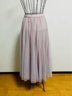 ロングスカート　スカート　チュール　シアー　レディース