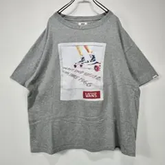 VANS　半袖　Tシャツ　3L　ビッグサイズ　ロゴ　グレー　リユース　古着