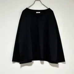 n0867【アーヴェヴェ】 美品 Vネック ビッグシルエットカットソー 黒