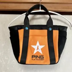 PING ピン ゴルフ カートバッグ ラウンドバッグ オレンジ ターコイズのサムネイル