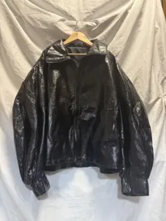 ZARA フェイクレザージャケット タブルジッブ 黒 M
