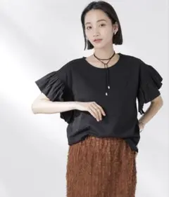 ナノユニバース　フレアデザインスリーブトップス