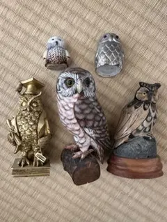 フクロウ　置物　セット