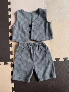 グレー系チェック セレモニースーツ 80cm