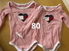 TOMMY HILFIGER ピンク長袖ボディスーツ 80のサムネイル
