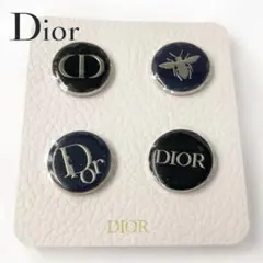 【新品未使用】Dior ロゴ入りピンバッチ 4個セット　ネイビー　ブラック