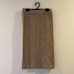 リブニット編み　ニットスカート