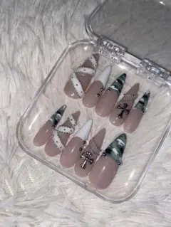 ネイルチップ ハンドメイド 韓国 Y2K シズニルック