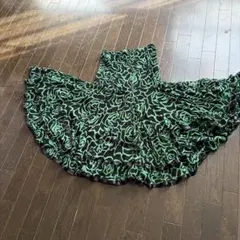 社交ダンス スカート ビビットグリーン