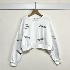 WEGO ショート丈スウェット 英字ロゴプリント F トレーナー Y2K