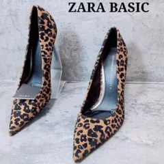 ZARA BASIC ザラ レオパード柄 パンプス ヒョウ柄 ポインテッドトゥ