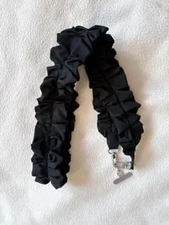 【スマホストラップ 】スマホストラップ 黒 ブラック フリル