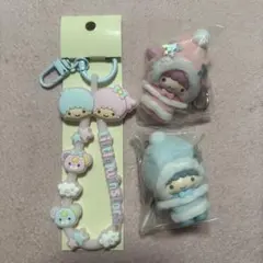 サンリオ　キキララ　ラバーコードキーホルダー　ちびっとも　雪の精