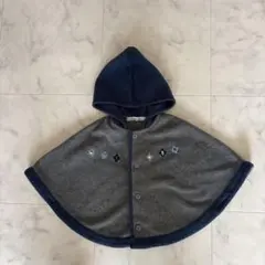 familiar ファミリア 60〜90 ポンチョ ケープ フリース ネイビー