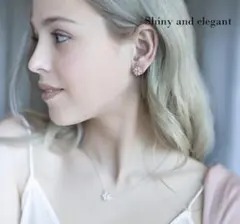 桜満開　フラワー花型ピアス ピンク シルバー　お花見に