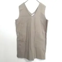 【ジャンパースカート】幅広(Ｌ)ノースリーブワンピース ひざ丈 ストレート