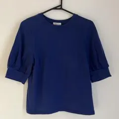NOLLEY'S ノーリーズ　半袖カットソー　パフスリーブ　ブルー