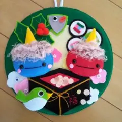 フェルトリース　節分　お雛様