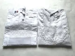 日本製 割烹着 白 フリル レース 80cm 未使用 昭和レトロ　エプロン　2枚