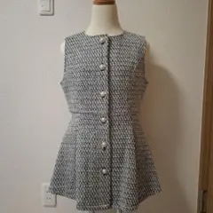 ツイード風ペプラムベスト　GRL　グレイル