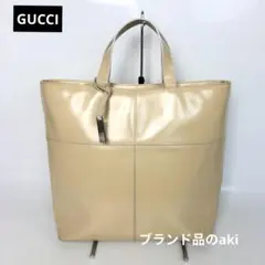 GUCCI グッチ エナメル パテント レザー トートバッグ ハンドバッグGG柄