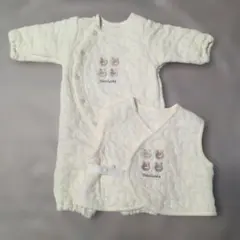 ロンパース・ベストセット クリーム色 50-60cm